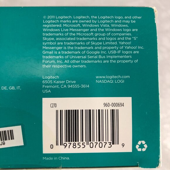 Logitech C270 HD Webcam for Video Calling & Photo Capture w/Built-in Mic USB 2.0 - Picture 12 of 12